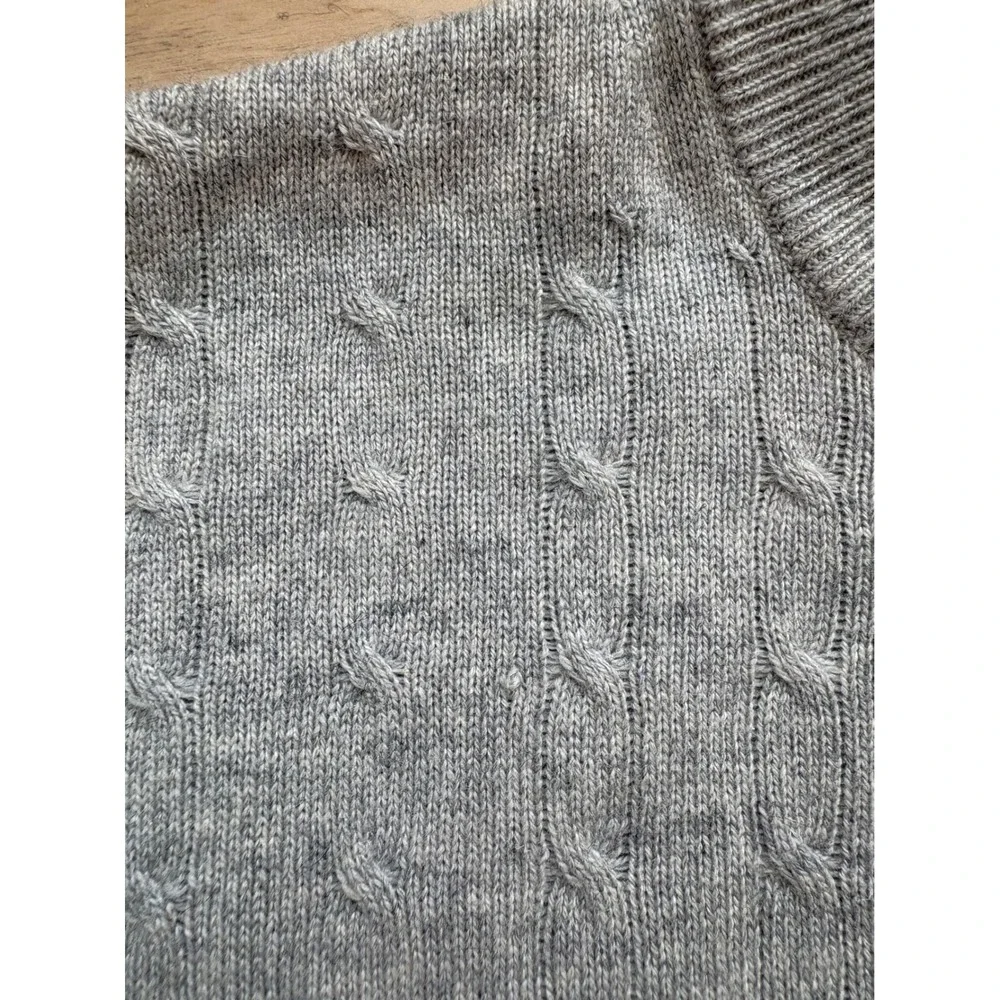 I Levrieri Cashmere Silk Sweater Mens Large Gray Cable Knit Old Money Crewneck